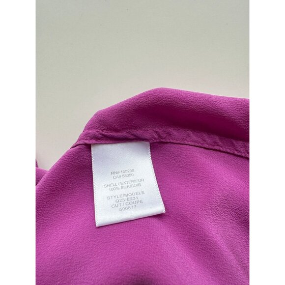 EQUIPMENT Slim Signature Purple 100% Silk Crepe Button Up Shirt, Size S - Picture 11 of 16